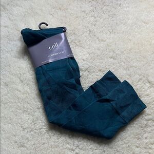 J Jill teal microfiber dress socks NWT